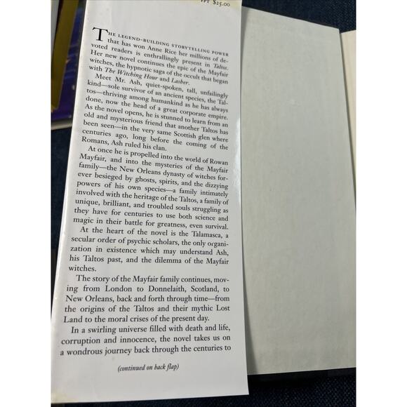 Taltos Lives of the Mayfair Witches Hardcover Book Anne Rice - Picture 3 of 9